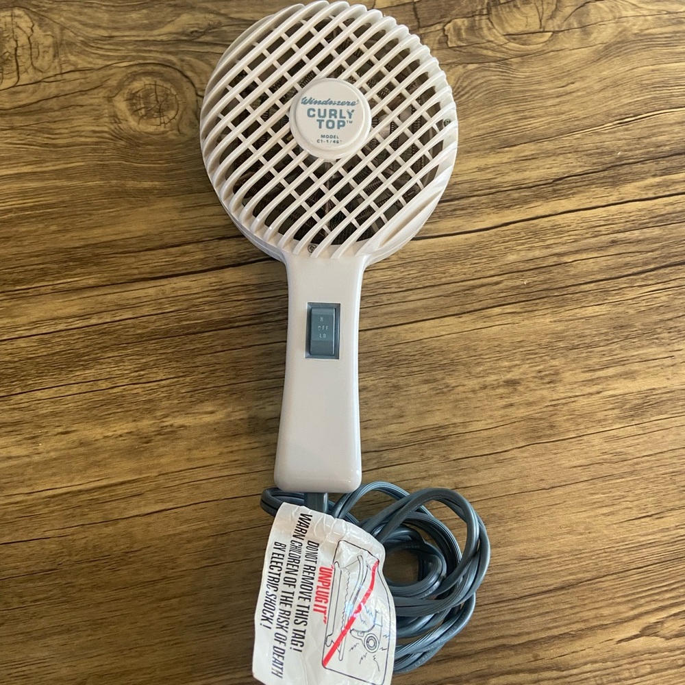 Vintage 80s Windmere Curly Top Blow Dryer/Round Diffuser
